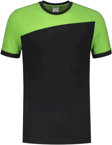 Tricorp 102006 T-shirt Bicolor Naden - BlackLime L - OUTLET