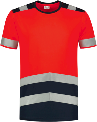 Tricorp 103006 T-shirt High Vis Bicolor - FluorredInk M