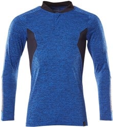 Mascot 18081 Poloshirt, met lange mouwen - helder blauw-gemêleerd/donkermarine XL ONE - OUTLET