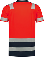 Tricorp 203007 Poloshirt High Vis Bicolor - FluorredInk S-1