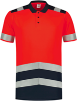 Tricorp 203007 Poloshirt High Vis Bicolor - FluorredInk S