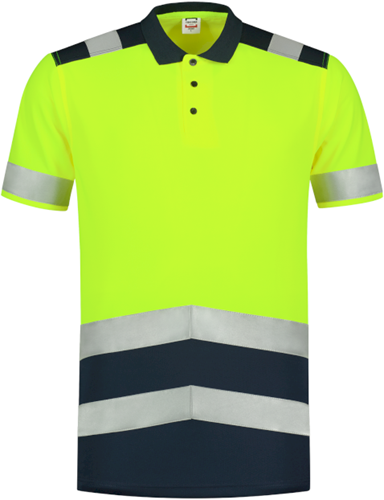 Tricorp 203007 Poloshirt High Vis Bicolor - FluoryellowInk L