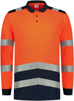 Tricorp 203008 Poloshirt High Vis Bicolor Lange Mouw - FluororangeInk M