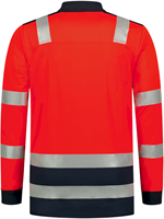 Tricorp 203008 Poloshirt High Vis Bicolor Lange Mouw - FluorredInk L-1