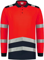 Tricorp 203008 Poloshirt High Vis Bicolor Lange Mouw - FluorredInk L