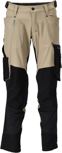Mascot ADVANCED 23179 Broek met kniezakken - lichtkhaki/zwart 5509 76C47
