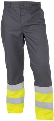 Basic Line Corona Hoge zichtbaarheidswerkbroek (10438) - CEMENTGRIJS/FLUOGEEL - 46