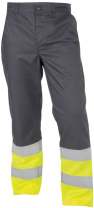 Basic Line Corona Hoge zichtbaarheidswerkbroek (10438) - CEMENTGRIJS/FLUOGEEL - 50