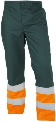 Basic Line Corona Hoge zichtbaarheidswerkbroek (10438) - GROEN/FLUO-ORANJE - 60