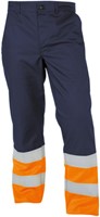 Basic Line Corona Hoge zichtbaarheidswerkbroek (10438) - MARINEBLAUW/FLUO-ORANJE - 66