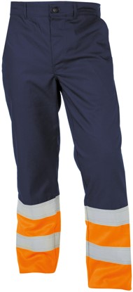 Basic Line Corona Hoge zichtbaarheidswerkbroek (10438) - MARINEBLAUW/FLUO-ORANJE - 66