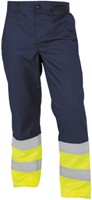 Basic Line Corona Hoge zichtbaarheidswerkbroek (10438) - MARINEBLAUW/FLUOGEEL - 68