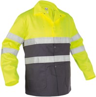 Basic Line Lins Hoge zichtbaarheidswerkvest (10439) - FLUOGEEL/CEMENTGRIJS - L