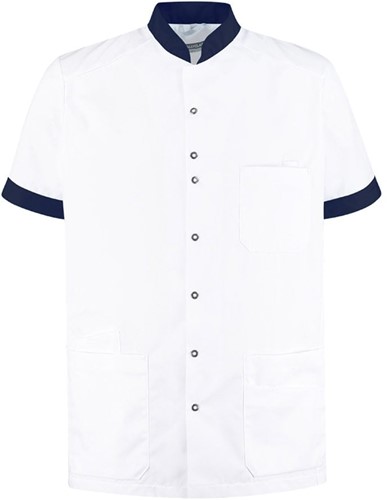 Haen High Line herenjas Milo met tricot mouwinzet - Wit met donkerblauw contrast 3XL