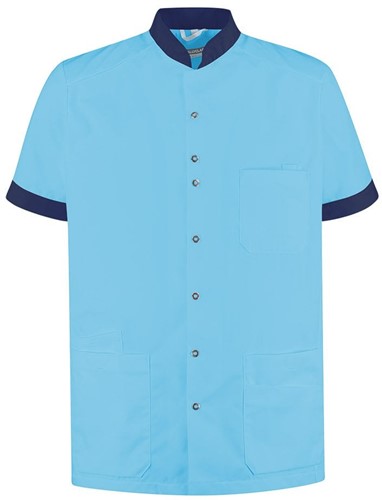 Haen High Line herenjas Milo met tricot mouwinzet - Magic azur met donkerblauw contrast 2XL
