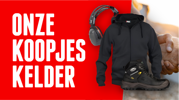Bedrijfskleding - Voorpag - Actiebanner met vlak - Rood