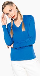 Kariban K382 Dames t-shirt V-hals lange mouwen