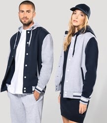 Kariban K4003 College jacket met capuchon unisex