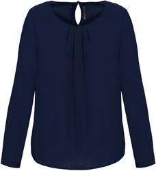 Kariban K5003 Damesblouse in crêpe met lange mouwen  