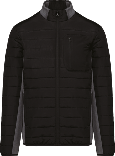 Kariban K6171 - Herenjasje in twee stoffen - Black / Dark Grey Heather - M