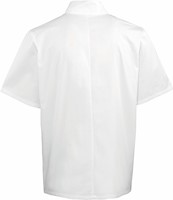 Premier PR664 Studded Front Short Sleeve Chef's Jacket - White XS-1