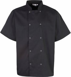 Premier PR664 Studded Front Short Sleeve Chef's Jacket