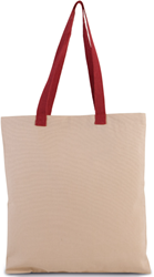 Kimood KI0277 Platte shopper van canvas met contrasterend hengsel   One Size