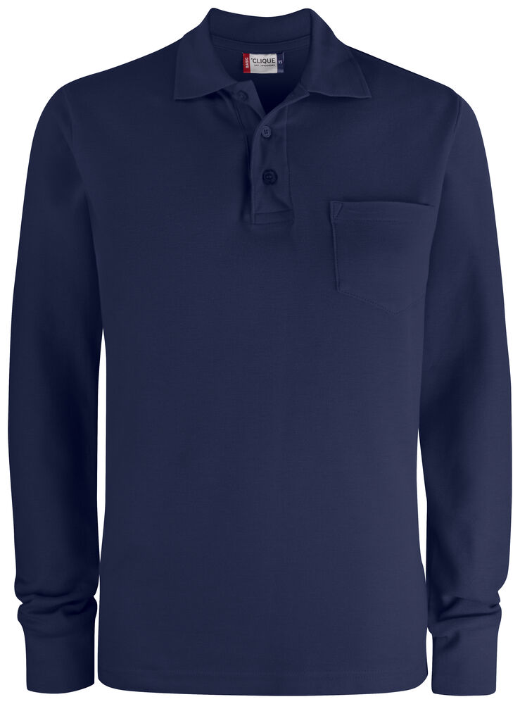 [028235-580-3] Clique Basic Polo LS Pocket (XS, dark navy)