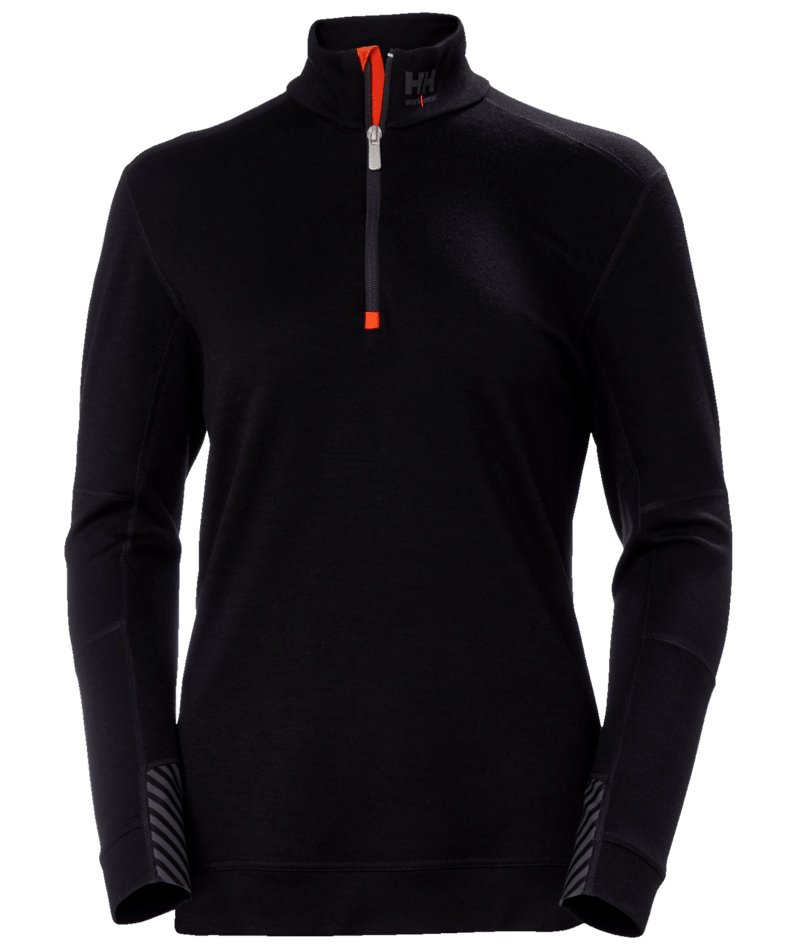 [7040056104577] Helly Hansen 75210 W HH LIFA MERINO HALF ZIP (BLACK - 990 (990), XS)