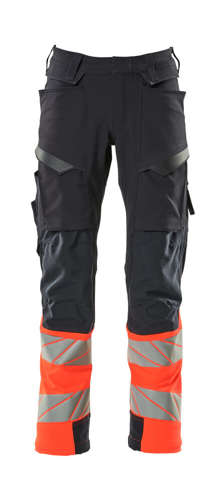 [19179-511-10222-76C46] Mascot 19179 Broek met kniezakken (donkermarine/hi-vis rood (10222), 76C46)