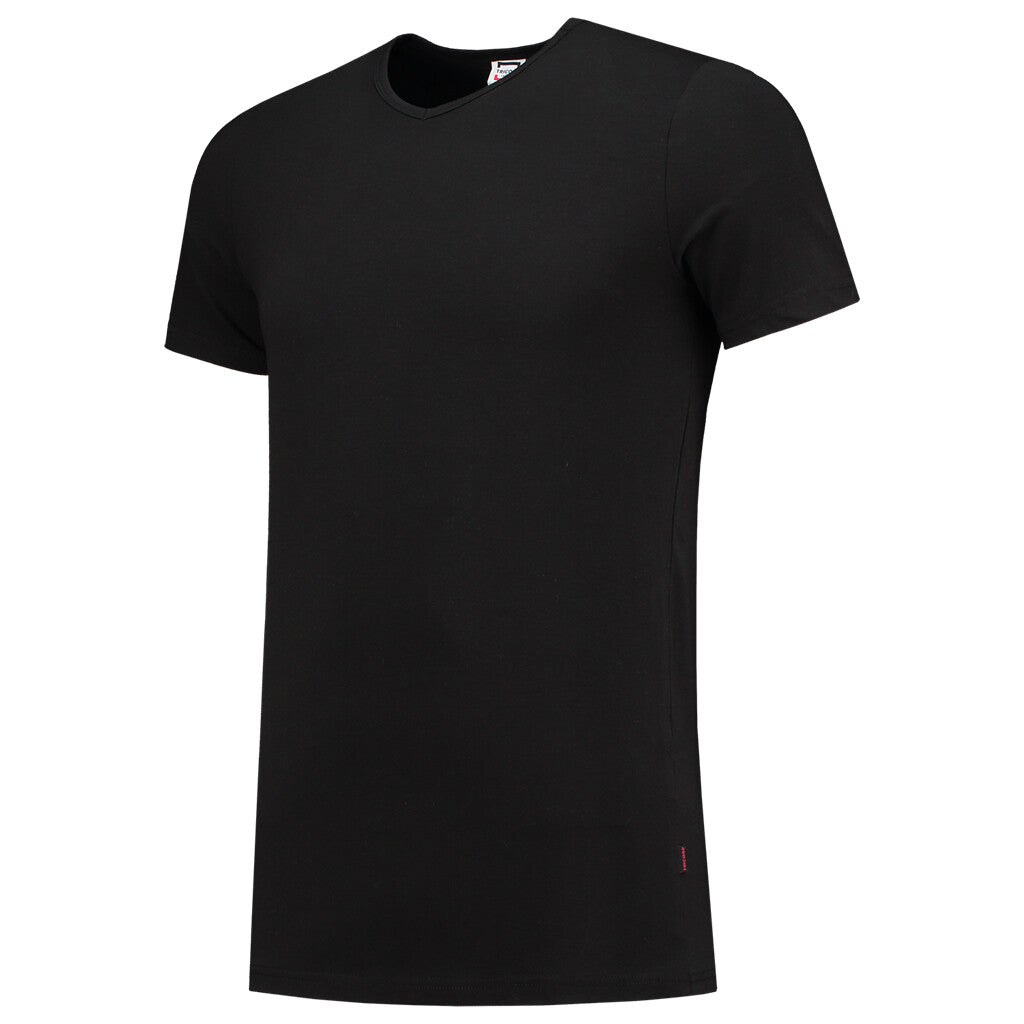 [8718326100695] Tricorp 101012 T-shirt Elastaan Fitted V Hals (Black, XS)