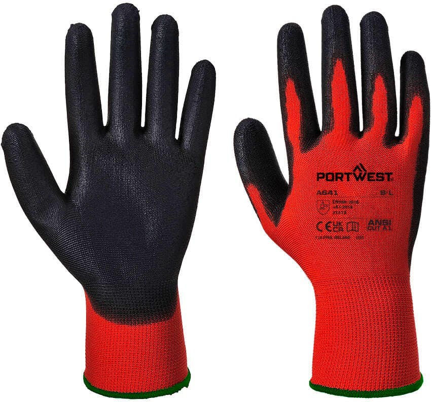 [A641R8RL] Portwest A641 Red - PU Glove