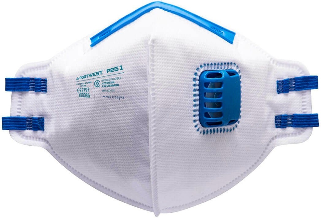 [P251WHR] Portwest P251 FFP2 Valved Fold Flat Respirator (Pk20)
