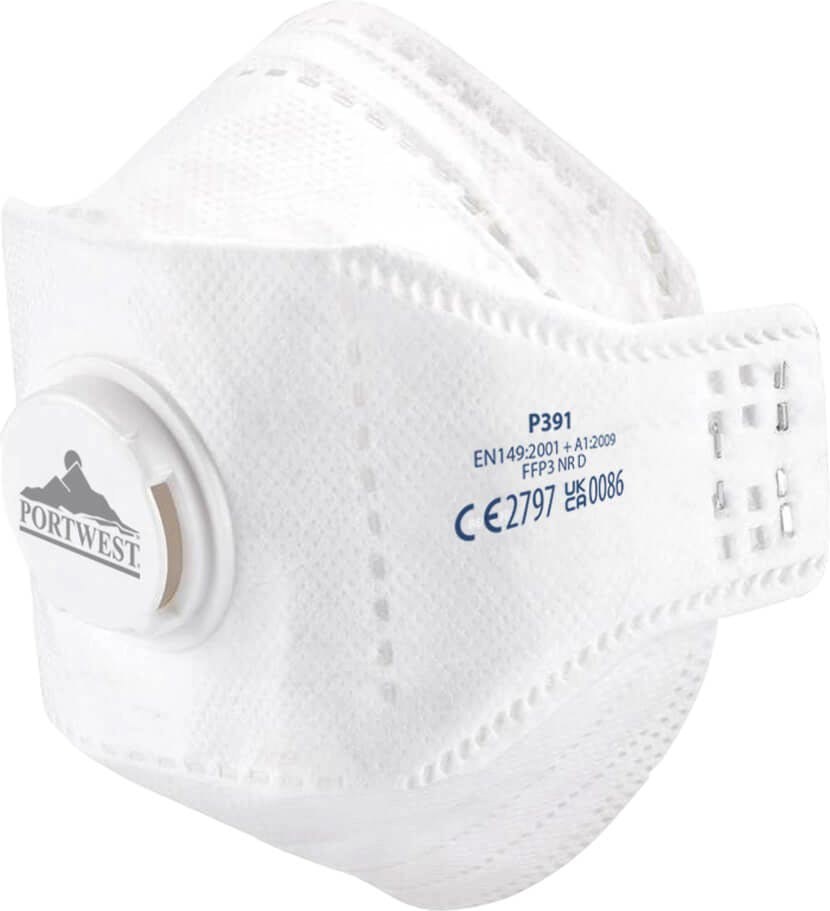 [P391WHR] Portwest P391 EAGLE FFP3 Valved Dolomite Fold Flat Respirator (Pk10)