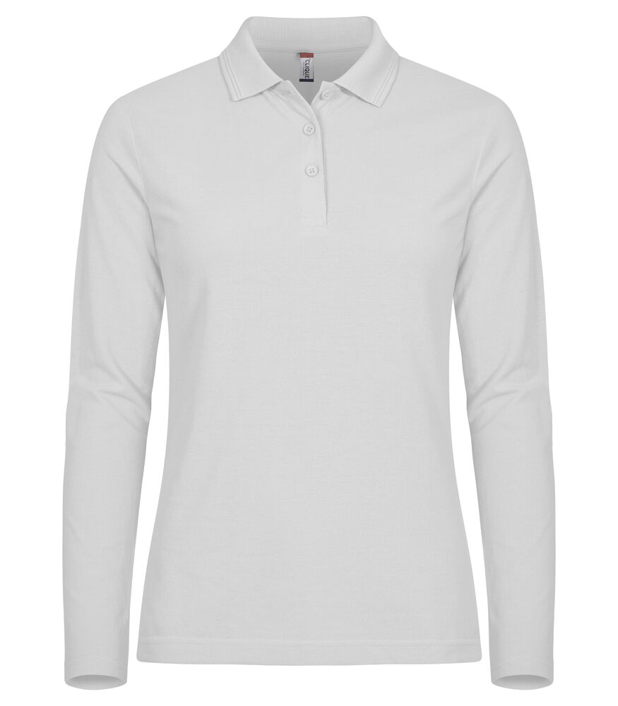 [028253-00-3] Clique 028253 Manhattan Women L/S Polo (wit (0), XS)