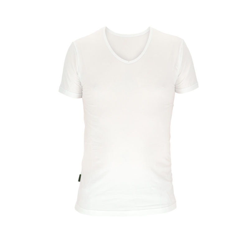 [580955] Basset Bamboo 31070 T-Shirt V Hals (S, Wit)