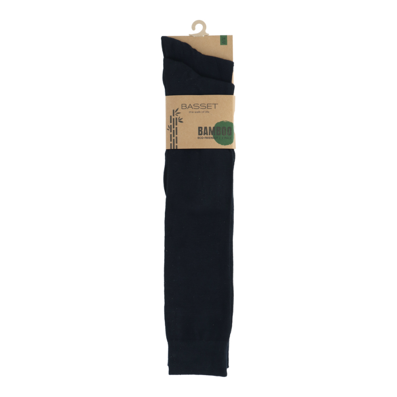 [583599] Basset Bamboo Dames Heren Kniekousen 2-pack 31030 (35, Zwart)